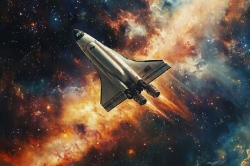 Surreal cosmic journey through space.