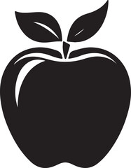 Apple silhouette vector art illustration. Apple vector icon.