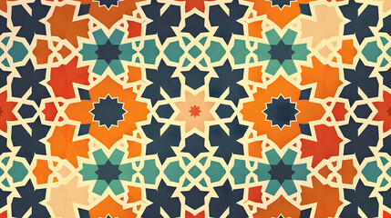 Colorful geometric pattern showcasing intricate designs, ideal for backgrounds or textiles