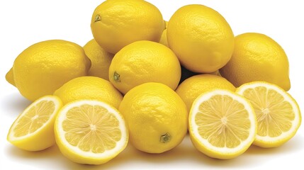 A Group Of Fresh Yellow Lemons Ready To Use