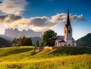 Fototapeta premium Generated image 教会のある風景