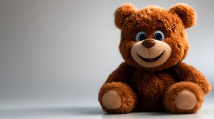 Obraz premium 3D bear cartoon, on a clean smooth white background screen