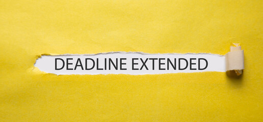 Deadline Extended text. Business concept