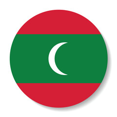 Fototapeta premium Flag of Maldives. Flag icon. Standard color. Round flag. Computer illustration. Digital illustration. Vector illustration.