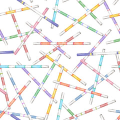 Seamless equestrian pattern with hand drawn watercolor wooden rails for horse jumping competition on white background © H_Anna