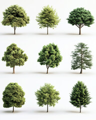 Fototapeta premium Collection tree isolate on white background