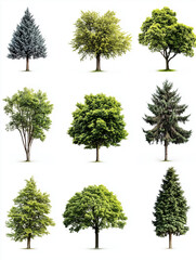 Fototapeta premium Collection tree isolate on white background