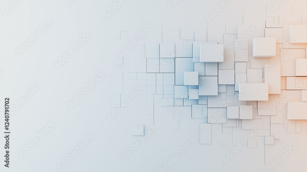 Poster abstract cube formation: a visually captivating abstract image featuring a three-dimensional array o