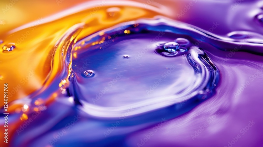 Canvas Prints vibrant colorful waves of liquid with bubbles and light reflections