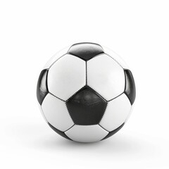Fototapeta premium Classic soccer ball resting on white background representing sporting event