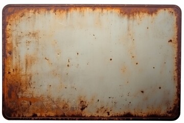 Old Rusty Metal Sign with Blank Surface and Distressed Texture Ideal for Vintage Style Projects or Background Designs