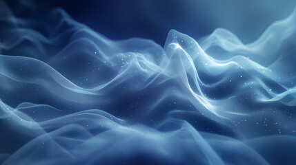 Obraz premium Serene Blue Wave Background Elegant Digital Art, Soft Flowing Texture Design.