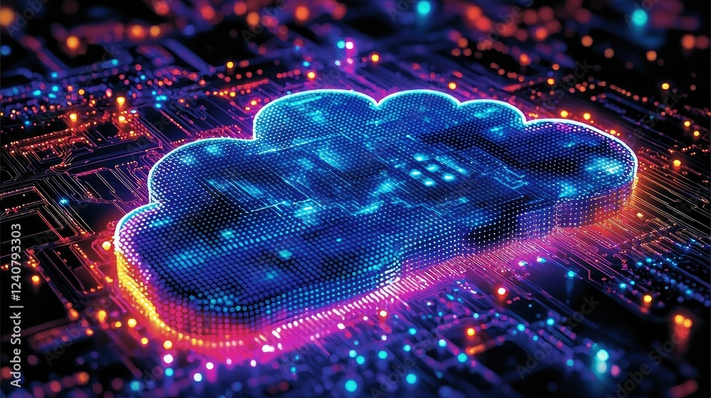 Poster cloud computing data network digital technology