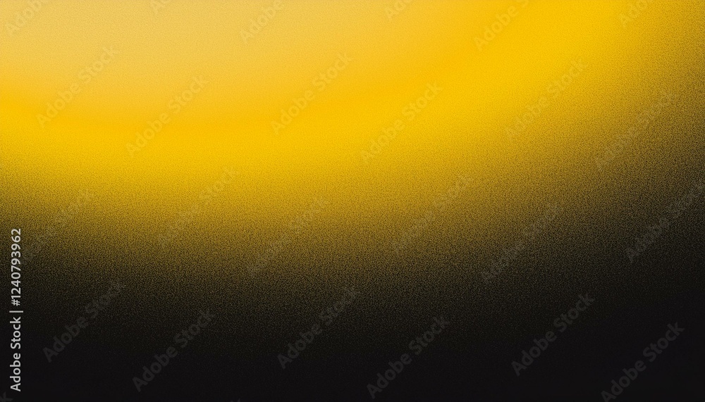 Wall mural abstract gradient background blending from yellow to black with noise grain texture