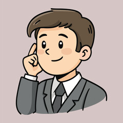 Businessman thinking Vector illustration