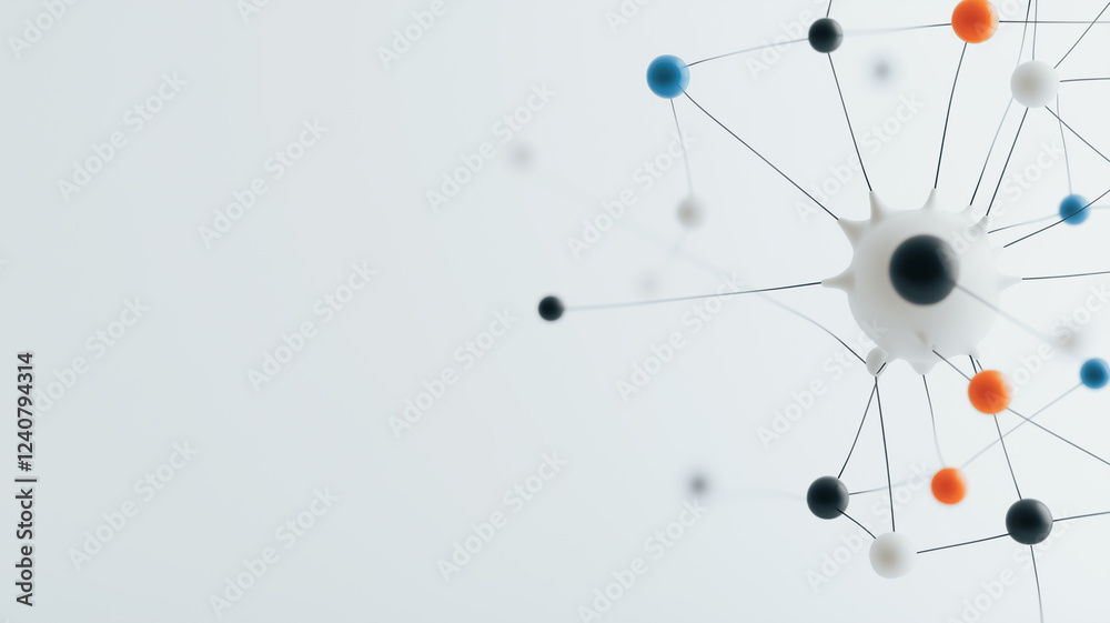Poster abstract network connection: a mesmerizing abstract image depicting a network of interconnected node