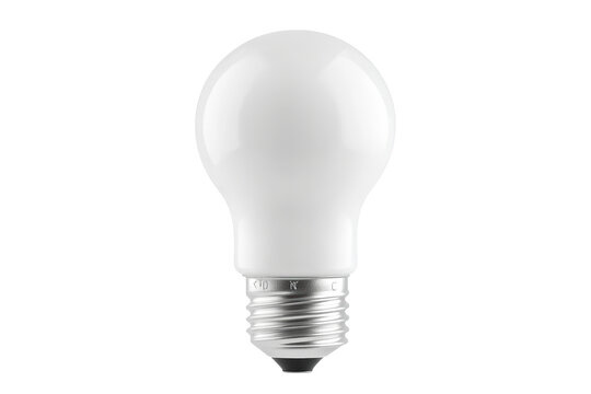 Isolated Frosted White Light Bulb with Silver Base