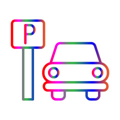 Parking line gradient icon