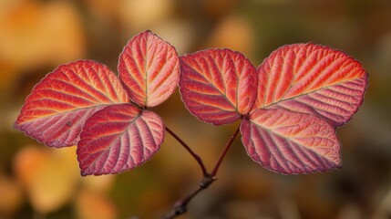 Obraz premium Red Autumn Leaves Close-Up