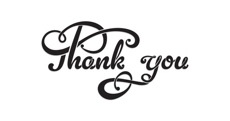 Thank You text vector illustration. Handwritten text calligraphy. Hand-drawn lettering style, one-line drawing, signature, calligraphy. Great for cards, posters, t-shirts, and greeting