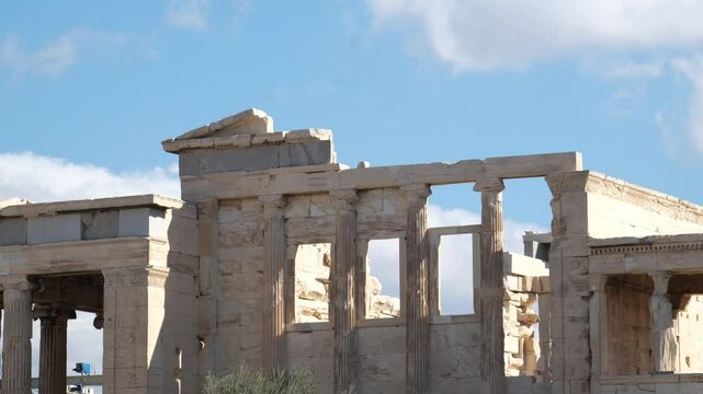 Detail of facade of Odeon of Herodes Atticus, Acropolis, Athens, Greece