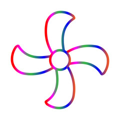Fan line gradient icon