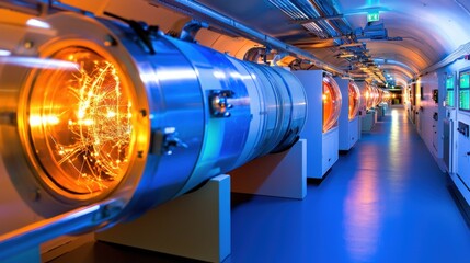 Advanced particle accelerator research lab cutting-edge technology facility scientific innovation controlled environment technical perspective