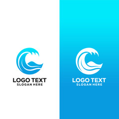 Water Wave Icon Logo Template Vector