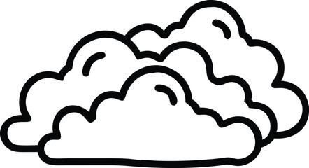 Silhouette vector illustration of a Cloud icon on a white background.