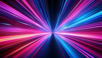 a striking image of motion blur in vibrant pink and blue colors