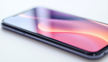 Modern Smartphone Displaying Abstract Pastel Design