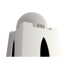 Vector illustration of Pakistan National Mausoleum on transparent background