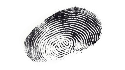 black isolated fingerprint on white background