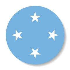 Flag of Federated States of Micronesia. Button flag icon. Standard color. Circle icon flag. Computer illustration. Digital illustration. Vector illustration.