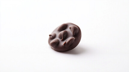 Obraz premium Single chocolate chip on a white background