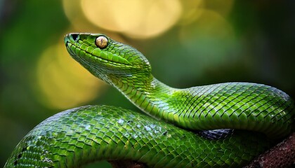 Fototapeta premium close up of glimmering green snake