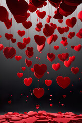 A black background full of small hearts