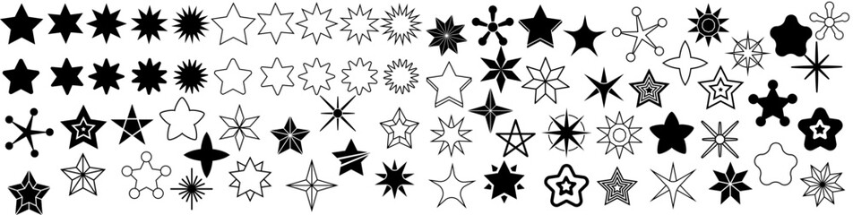Star icon vector set. Twinkling star illustration sign collection. Sparkles symbol. Shining burst logo.