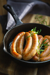 Homemade Grilled Sausages with Rosemary and Pink Peppercorns