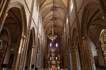 Inside Pamplona Cathedral highlights stunning architecture, Pamplona, Spain