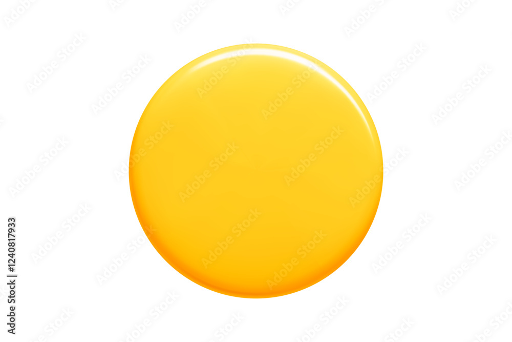 Fototapete yellow 3d callout banner in circular shape with gradient shading and glossy surface. minimalist vect