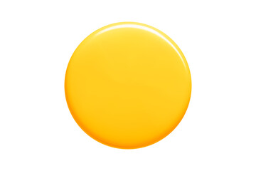 Yellow 3d callout banner in circular shape with gradient shading and glossy surface. Minimalist vector text bubble with smooth edges, glowing highlights for modern graphic design.