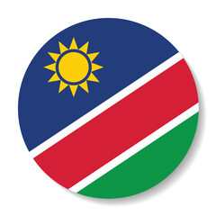 Obraz premium Namibia circle flag logo icon digital vector illustration design