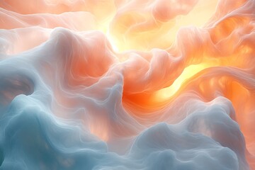 Obraz premium Abstract Orange and Blue Swirling Cloudscape