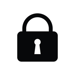 padlock icon vector design silhouette style