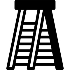 Vector Icon Ladder, Construction Tools, Carpentry Tools, Step Ladder, Equipment