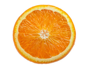 fresh juicy orange round slice with vibrant color and natural texture, citrus fruit cross-section on isolated background
