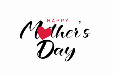 Mother's day greeting card poster. Vector banner with pink paper hearts. Symbols of love on white background