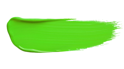 green paint brush stroke isolated. color paint on transparent background. png