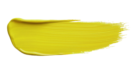 yellow paint brush stroke isolated. color paint on transparent background. png